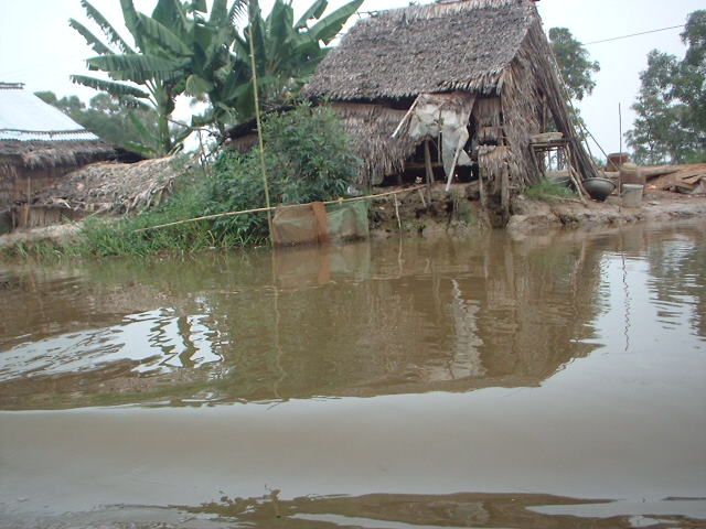 house along canal