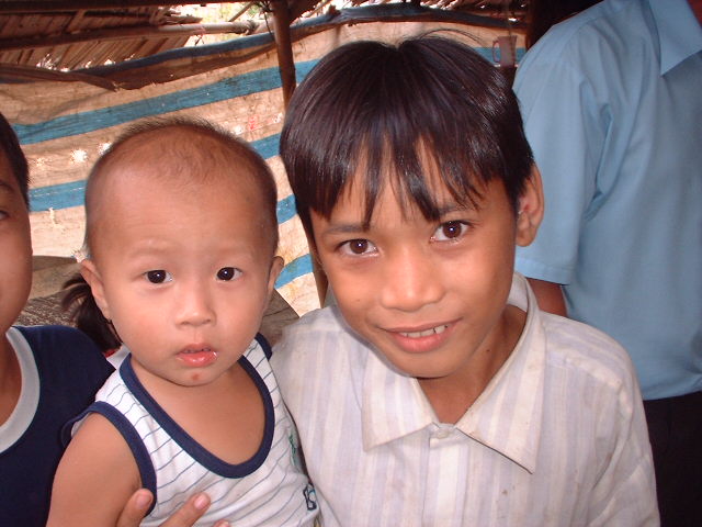 children near factory